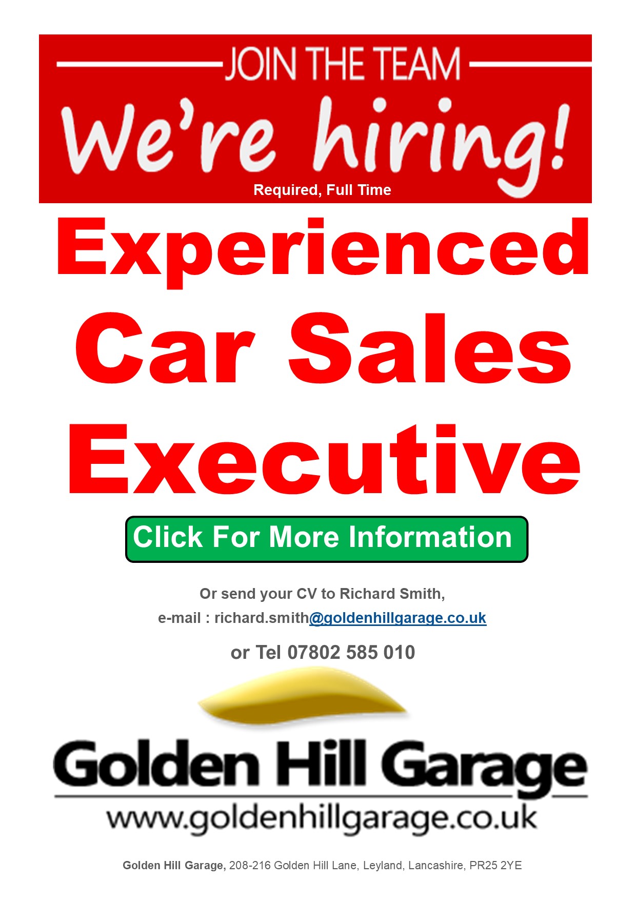 Car Sales Executive Vacancy